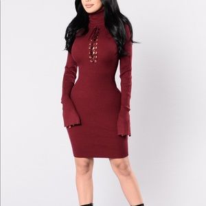 Burgundy Fashion Nova Dress